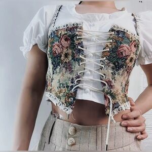 🔥Vintage Jacquard Corset🌼🌺